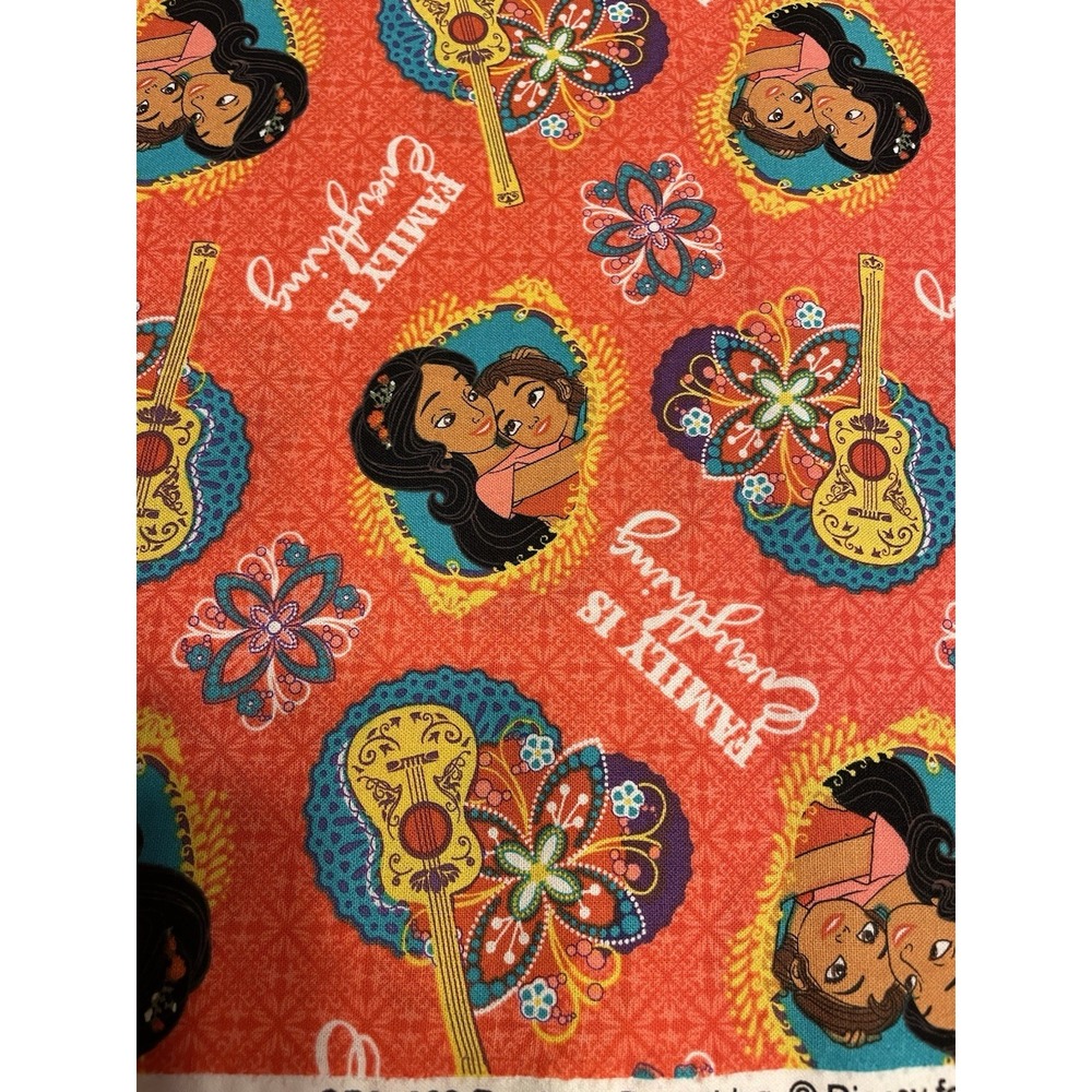 Disney Print Elena of Avalor Family is Everything 100% Cotton Fabric 2 Yrds